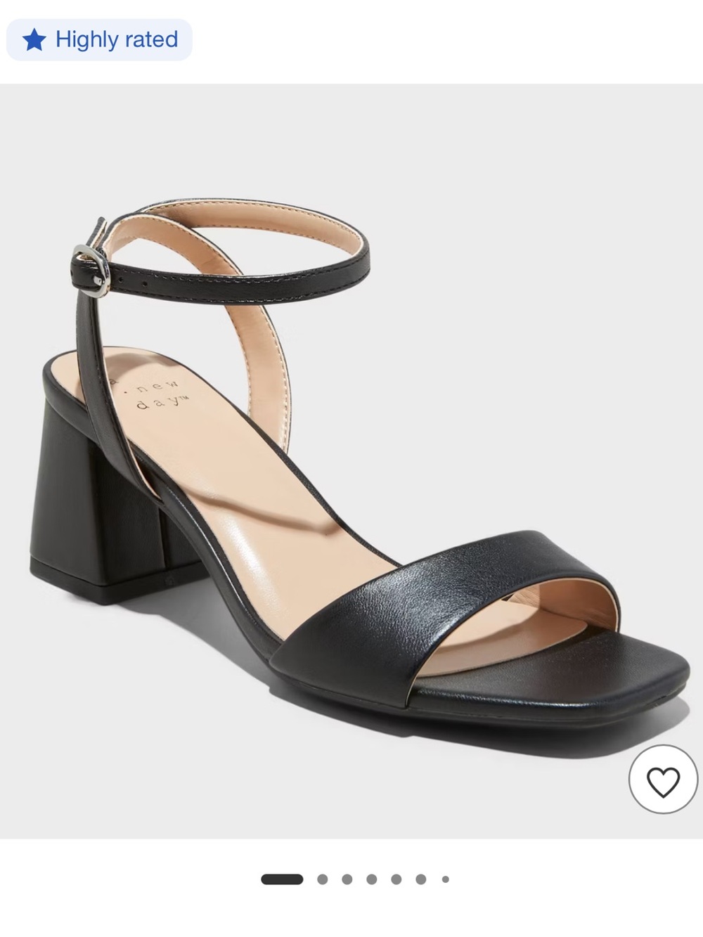 a new day Black Square-Toe Slingback Heels